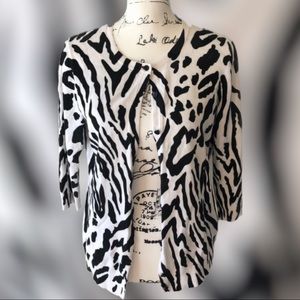 HP ADORABLE VTG Zebra Pattern Cardigan Sweater